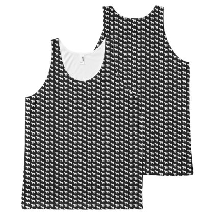 A Fat Pony Black All-Over-Print Tank Top