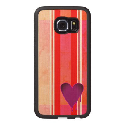 Melting Heart Purple Wood Phone Case