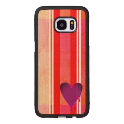 Melting Heart Purple Wood Samsung Galaxy S7 Edge Case