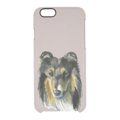 Collie Dog Watercolor Illustration Clear iPhone 6/6S Case