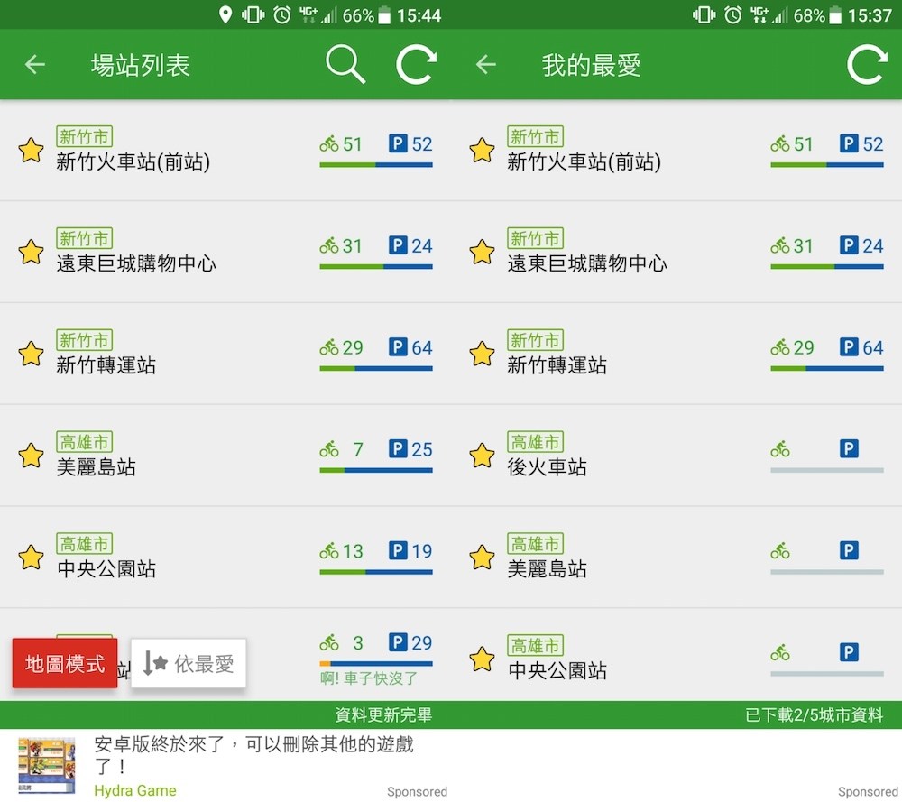 Ubike、CityBike租借一族必備 台灣公共自行車App