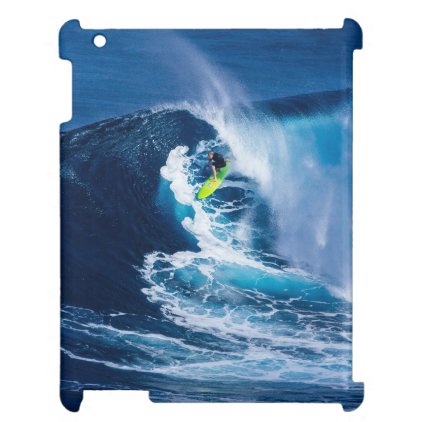 Surfer on Green Surfboard iPad Cases