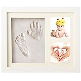 Handabdruck Baby Fußabdruck Bilderrahmen Baby Abdruck Geschenk für Neugeborene Andenken des Rahmen Weiß