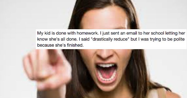 Mom goes on Facebook rant about how her daughter is done doing homework in school.