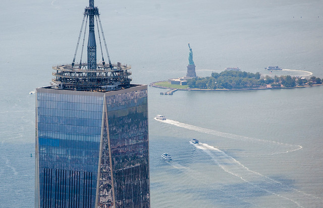 One World Trade and the Statue of Liberty