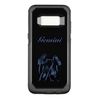 Zodiac Astrology Sun Sign Gemini Steel Blue Black OtterBox Commuter Samsung Galaxy S8 Case