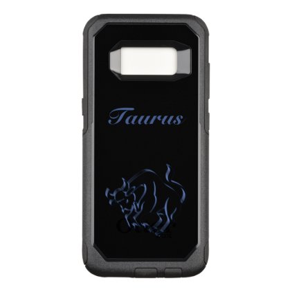 Zodiac Astrology Sun Sign Taurus Steel Blue Black OtterBox Commuter Samsung Galaxy S8 Case