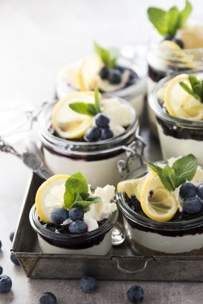Lemon Blueberry No Bake Cheesecakes Picture