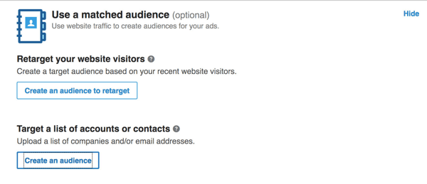 Click the Create an Audience button.