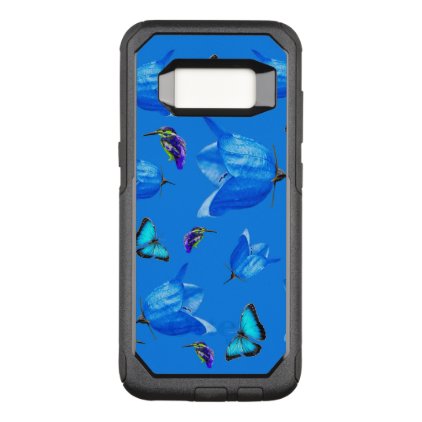Blue Butterflies, Kingfishers, And Bell Flowers, OtterBox Commuter Samsung Galaxy S8 Case