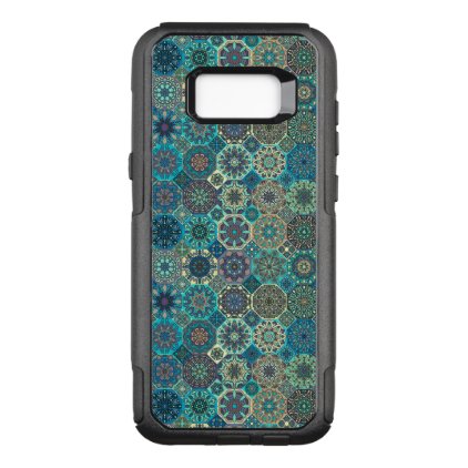 Vintage patchwork with floral mandala elements OtterBox commuter samsung galaxy s8+ case