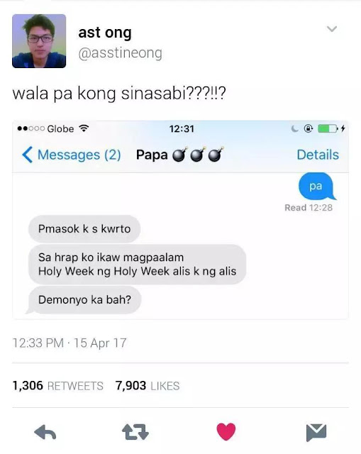 This Guy Shared the Conversation He Had With His Strict Dad During Holy Week. His Posts Will Definitely Make You Laugh out Loud!