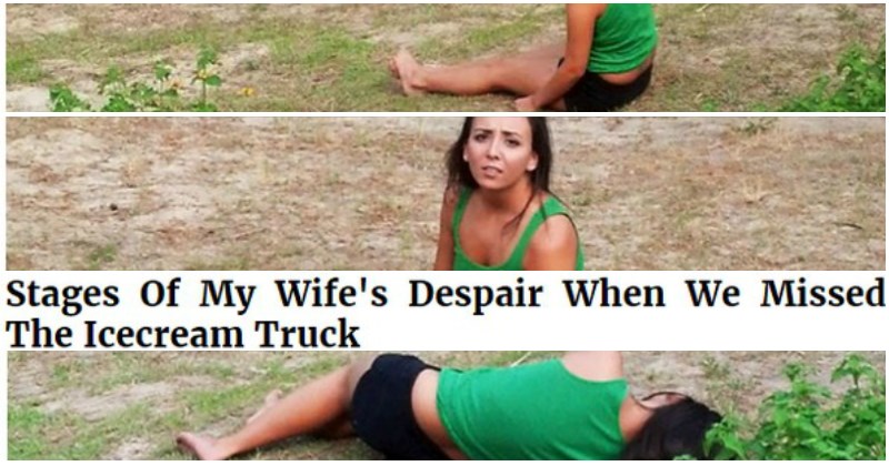 funny woman misses icecream truck