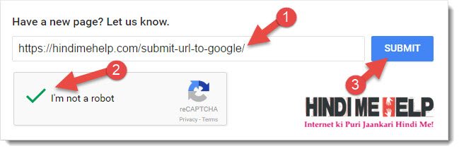 Submit URL to Google in hindi