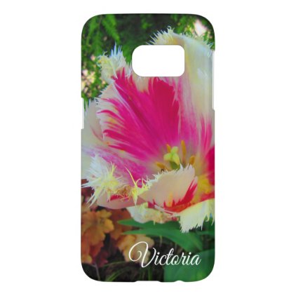 Pretty in Pink and White Fringed Tulips Samsung Galaxy S7 Case