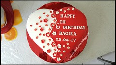 Birthday cake / Fondant icing cake / 6 th birthday cake / heart shaped design cake