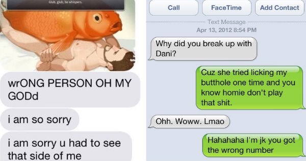 Collection of wrong number texts that were made hilarious by epic responses.