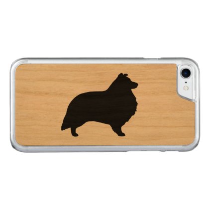 Shetland Sheepdog Silhouette Carved iPhone 7 Case