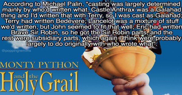 List of fun trivia facts about the movie Monty Python and the Holy Grail.