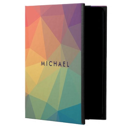 Elegant polygonal triangle colored add your name powis iPad air 2 case