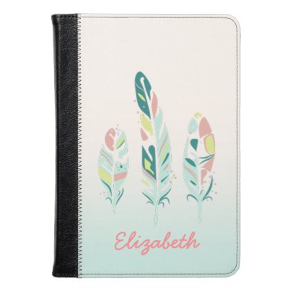 Adorable Cute Modern Girly Feathers,Personalized Kindle Case