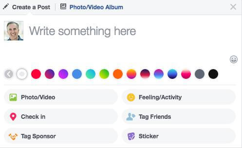 Facebook expanded the range of background color options available for status updates.
