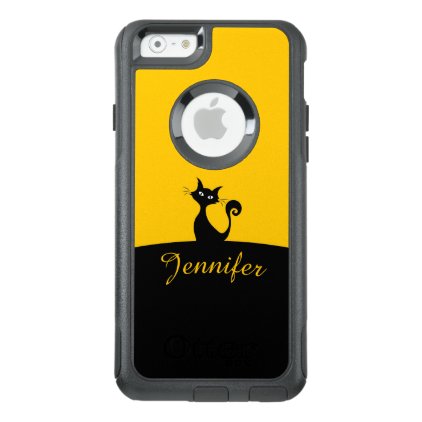 Black Cat Minimal Art, Your Name OtterBox iPhone 6/6s Case