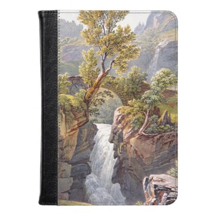 Alps Waterfalls Mountains Bridge Kindle Case