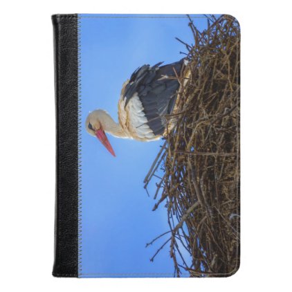 European white stork, ciconia, in the nest kindle case