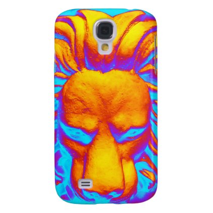Jungle Lion orange and blue phone case