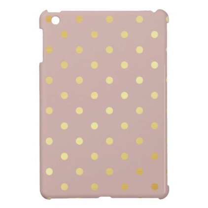 elegant gold pink polka dots iPad mini cover