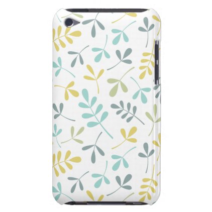 Assorted Leaves Pattern Color Mix on White iPod Touch Case