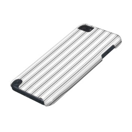 Narrow Stripe Charcoal Gray White Mattress Ticking iPod Touch (5th Generation) Case