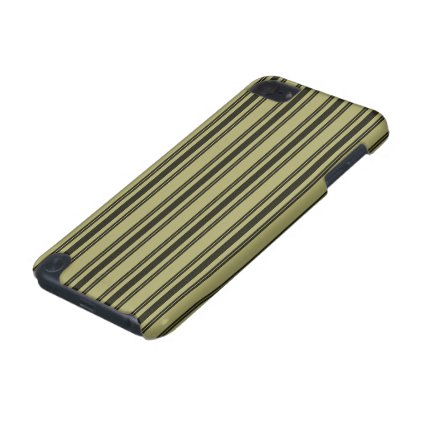 French Khaki Mattress Ticking Black Double Stripe iPod Touch (5th Generation) Case