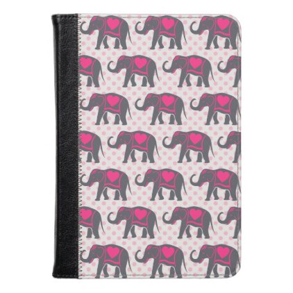 Pretty Gray Hot Pink Elephants on pink polka dots Kindle Case