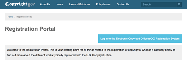 Use the registration portal on Copyright.gov to guide you through the process.