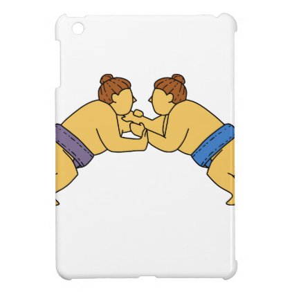 Rikishi Sumo Wrestlers Mono Line Cover For The iPad Mini