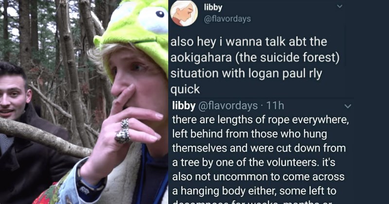 User Live-Tweets How Horrible Logan Paul and Andy Altig's Actions Were With Haunting Account of the Suicide Forest