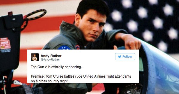 Tom Cruise confirms that there will be a Top Gun 2 sequel and the internet reacts with funny plot ideas on Twitter.
