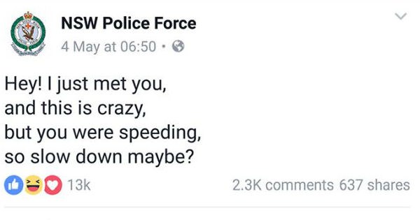 Ten very funny tweets from an Australian police Facebook page.
