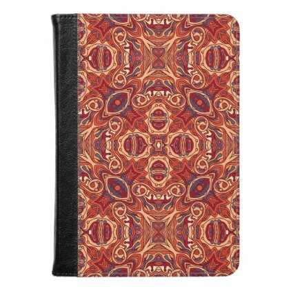 Abstract colorful hand drawn curly pattern design kindle case