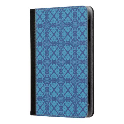 Vintage Geometric Floral Blue on Blue Kindle Case
