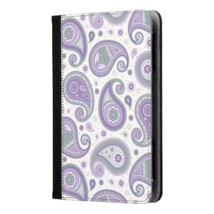 Paisley pattern purple and green kindle case