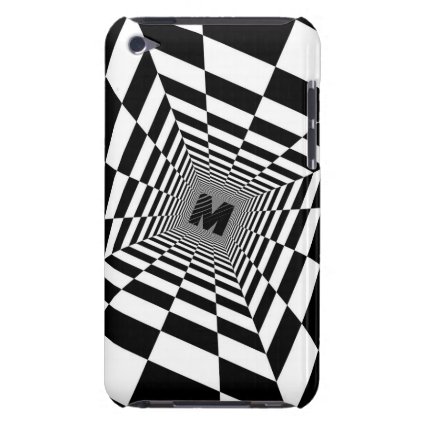 Black & White Visual Illusion, Monogram or Initial Barely There iPod Case