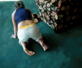 girl tries to backflip off a couch and fails miserably 