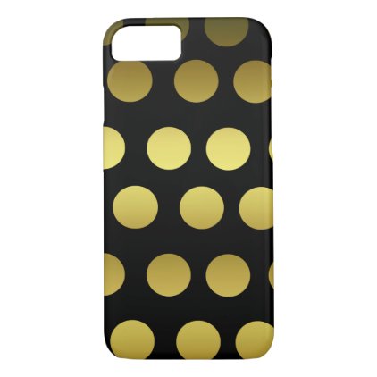 Gold and Black Polka Dot iPhone 7 Case