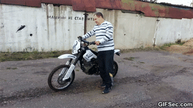 guy gets a new bike and hits the throttle
