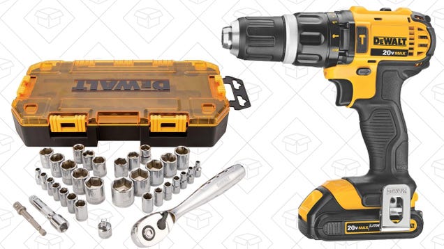 Save $46 On a DEWALT Hammer Drill/Driver, Plus a Free Bonus Socket Set, Today Only on Amazon