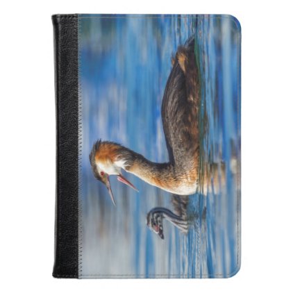 Crested grebe, podiceps cristatus, duck and baby kindle case