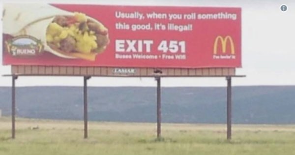 McDonald's billboard makes funny accidental weed joke.